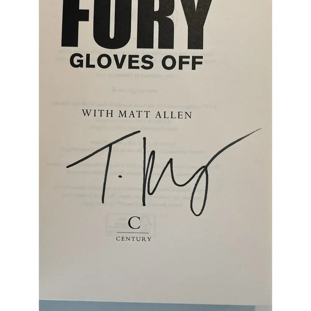 Tyson Fury Boxing Champion Signed Autographed Gloves Off Hardcover New Book 1